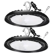 2 Pack LED High Bay Light with US Plug 6FT Cable, 120V 200W 26000LM 5000K
