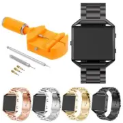 Genuine Stainless Steel Strap Watch Band +Frame For Fitbit Blaze Smart Watch