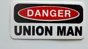3 - Danger Union Man Lunch Box Hard Hat Oil Field Tool Box Helmet Sticker