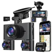 Dash Cam 360°, Dash Camera for Cars Front and Rear Inside, 4 Channel 4K/2K FH...