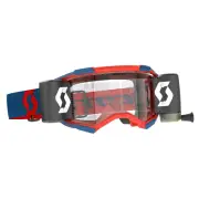 Scott Fury Motocross WFS Roll off Goggles DARK BLUE / NEON RED CLEAR LENS Enduro
