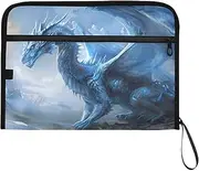 YMXFXP Dragon Blue Rock Expandable Filing Folder, 13-Pocket Funny Cute Design with Sticky Labels, A4 Letter Size Document Organizer for Office, School, Boys, Girls