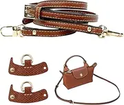 [gexuamz] Bag Shoulder Strap, Shoulder Strap for Longchamp Bag Women, Replaceable Leather Strap for Mini Le, Adjustable No-Punch Strap Fittings for Pliage Replacement, 120 cm, Yellow-Brown