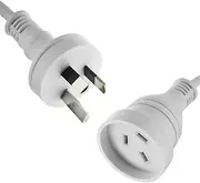 30cm Mains Power Extension Lead Cord Standard Australian AU 3-Pin Plug White