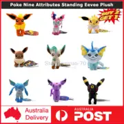 Eeveelution Eevee Plush Doll Pokie Nine Attributes Standing Eevee Plush Figure