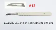 10Pc Dental Medical Scalpels Disposable Sterile Surgical Blade Plastic Handle#12