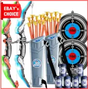 Kids LED Light Up Bow and Arrow Set 10 Suction Cup Arrows Target Quiver Ages 4-8