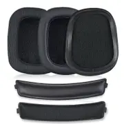 Pair of Breathable Leather Mesh Ear Cover For Logitech G633 G933 Headset Replacement Accessory