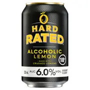 Hard Rated, Original Lemon Flavour, Refreshing Drink, 6% ABV, 375mL (Case of 24 Cans)