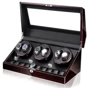 Luxury Automatic Watch Winder Case with LED Light and Secure Lock (6+7)