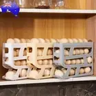 4 Tiers Refrigerator Egg Storage Box Space-Saving for Fridge Countertop