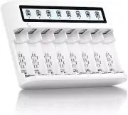 EBL AA AAA Battery Charger, Independent 8 Slots with Advanced Discharge Function