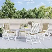 Highback Chair Cushions for Outdoor Patio Furniture, Beige Pillows Set - Waterproof Replacement Seat Cushion, Comfortable Back Support (4 pcs)
