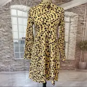 ASOS Wednesday's Girl skater collar shirt dress in animal Dalmation Print Medium