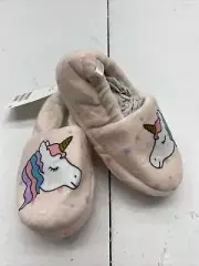 H&M Light Pink Star And Unicorn Youth Slippers Size ￼7.5-8 New