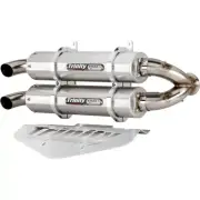 Trinity Stage 5 Brushed Dual Slip On Exhaust Pipe Polaris RZR Ace 900
