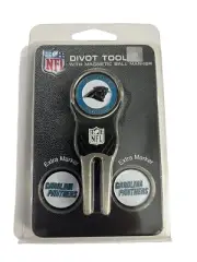 Carolina Panthers Golfer's Divot Repair Tool with 3 NFL Golf Ball Markers