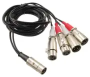 6ft DIN 5-Pin to 4-XLR 3-Pin 2/Male 2/Female Audio Cable for B&O, Naim or Quad