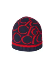 Gucci Kids Logo Intarsia Turn-Up Hem Beanie L,M Blue
