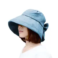 在飛比找PChome24h購物優惠-日本SHF 新一代丹寧風氣質蝴蝶結遮陽帽(淺藍)