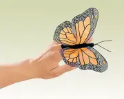 NEW PLUSH SOFT TOY Folkmanis 2156 Mini Monarch Butterfly Finger Puppet 15cm