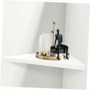 Floating Corner Shelf,Wood Corner Shelf Wall Mounted,White Wall Hanging