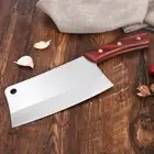 Cleaver Knife Slice Chop Stainless Steel Wooden Handle Kitchen Chef Hole Blade L
