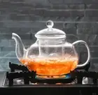 Gas Stove Heatable Glass Teapot Glass Kettle With Glass Infuser Tea Maker 1500ml