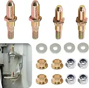 12 PCS Automotive Door Hinge Pin Bushing Kit, 50.5mm/47mm Door Hinge Pin + 16.5mm OD 10.5MM ID Bushing + 22.5mm OD 9mm ID Flat Washer + M8 Nut, Compatible with Chevrolet GMC (Gold & Silver)