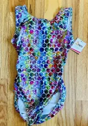 NWT Foxy’s Bubble Wrap Leotard Multi Colored Gymnastics Leo AM