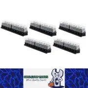 5 X STANDARD BLADE GANG FUSE HOLDER BLOCK TAKES 10 X STANDARD BLADE FUSES