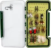24 Big Dry Flies Assortment in a Slim Waterproof Silicone Fly Box Combination of Our Favorite Bugs for Trout Fishing