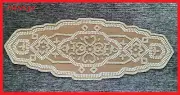 Pier 1 Imports 13" x 35" Jute Beaded Medallion Floral Lace Table Runner NWT