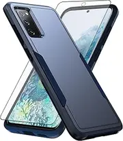 Asuwish Phone Case for Samsung Galaxy S20 FE 5G 6.5 inch with Screen Protector Cover and Slim Thin Hybrid Full Body Protective Cell S 20 EF UW S20FE5G S20FE 20S S2O Fan Edition 4G G5 Women Men Blue