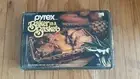 Vintage Pyrex Baker in a Basket 3 Quart Dish W/ Woven Basket & Leather Handles