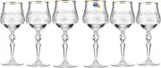 Neman Crystal 8 Oz. Crystal Wine Glass with Gold Rim, Set of 6