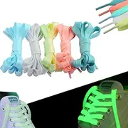 [HizeJie] Round Shoes Laces Luminous Glow in the Dark Shoelaces Light Up for Sneakers Athletic Skating Sports Shoes