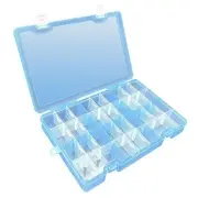 Plastic Organizer Container Storage Box Adjustable 34 Grids,Blue X 1 Blue