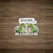 Funny T-Rex Unicorn Diet Cartoon Sticker | Dino Humor Decal #493