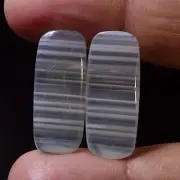 18.30 Cts 100% Natural Pair White MONTANA Agate Cabochon Loose Gemstone TlD-2725