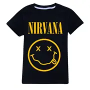 ꓠirvаnа Rock Band Smiley Face Unisex Kid T Shirt 100% Cotton AU Shop