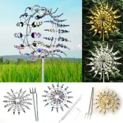 Unique and Magical Metal Windmill Sculpture Move Kinetic Wind Spinner Catcher
