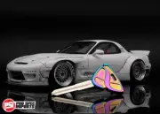 RX7 FD3S Titanium Key Blank-Oil Slick PVD GR6, (Mazda RX-7 RX8 Cosmo MX5 Rotor).