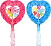 Abaodam 2Pcs Pinwheel Bubble Maker Cartoon Wind Bubble Wands for Outdoor Fun Stunning Bubbles for Parties Summer Activities Interactive Play for Hand Eye Coordination