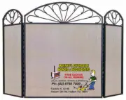 WOOD HEATER FIRE PLACE SCREEN Decorative Arch B/NEW