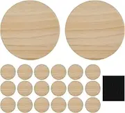 Wood Coasters, Cork Coasters Set, Crafts Wood Coasters, Drinks Coasters Set, Wood Coasters with Non Slip Dot Sticker Versatile Coasters Sturdy Smooth Round Drinks Coasters Set for Kitchens