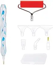 HIGHROCK Diamond Painting Resin Pen Accessories Tools Set, 5D Diamond Art Roller Tools and Accessories Set Dots Round Square Drill Wax Pens (Blue)
