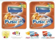 8 Gillette FUSION Razor Blades Cartridge Replacement Refill Shaver Fits Flexball