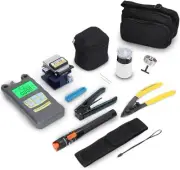 Gugxiom FTTH Fiber Optic Tool Kit, 15 Pcs Set, 3 in 1 Cleaver, OPM VFL