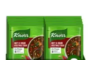 Knorr Classic Hot and Sour Vegetable Soup Pack of 20 Instant Soup Pouch Spicy